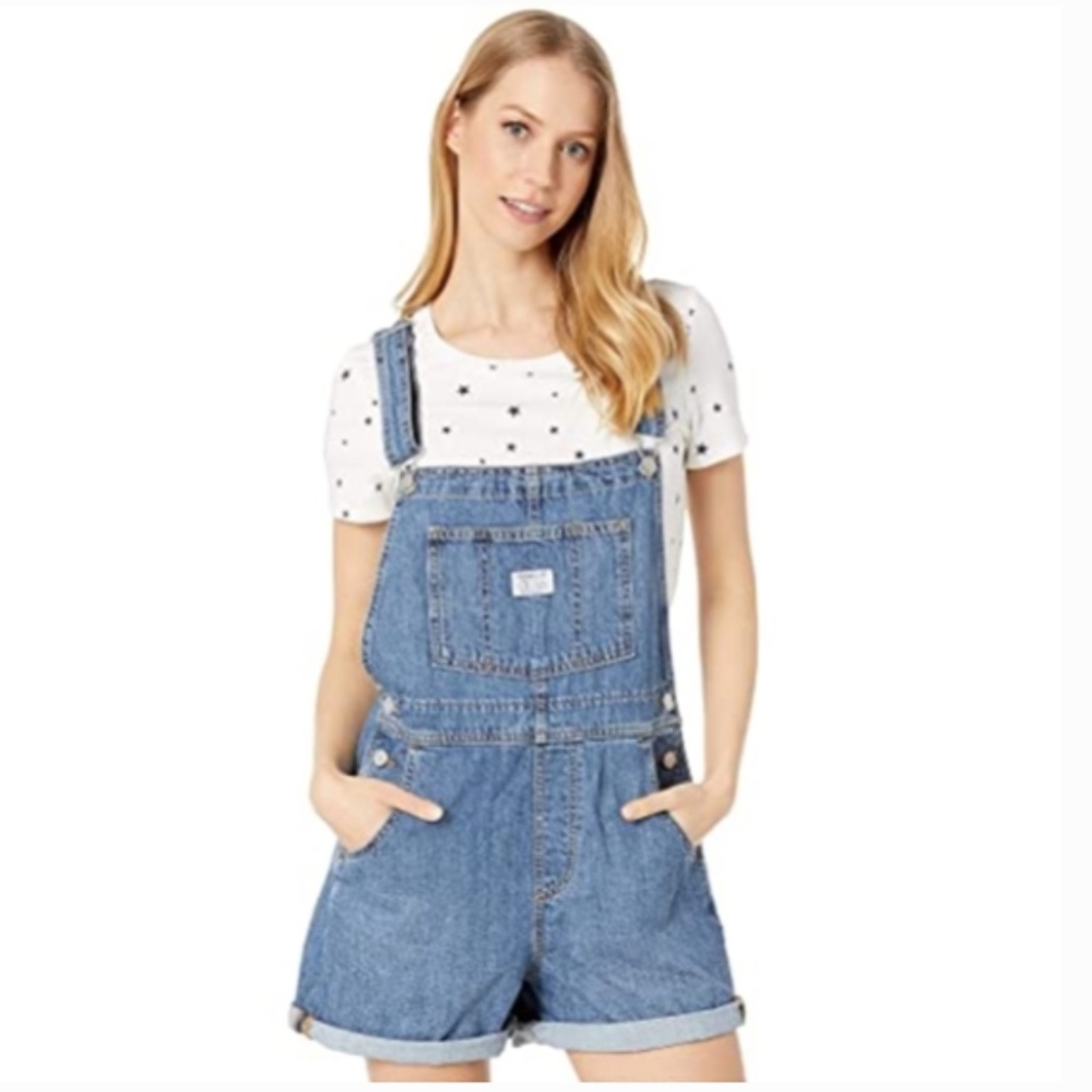 Levi’s Premium Cotton Denim Shortalls Overalls Size Sz. M